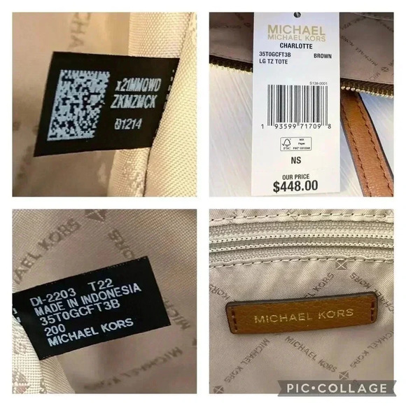 Michael Kors Charlotte Top Zip Tote shoulder bag & wallet brown - Picture 8 of 10